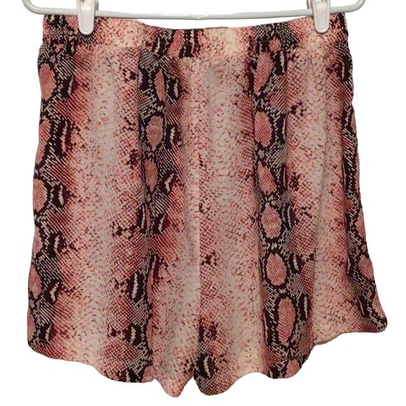 Shein Women’s Pink Snake Skin Print 2 Piece Short Sleeve Pajama Set Size XL 12 - Picture 2 of 6